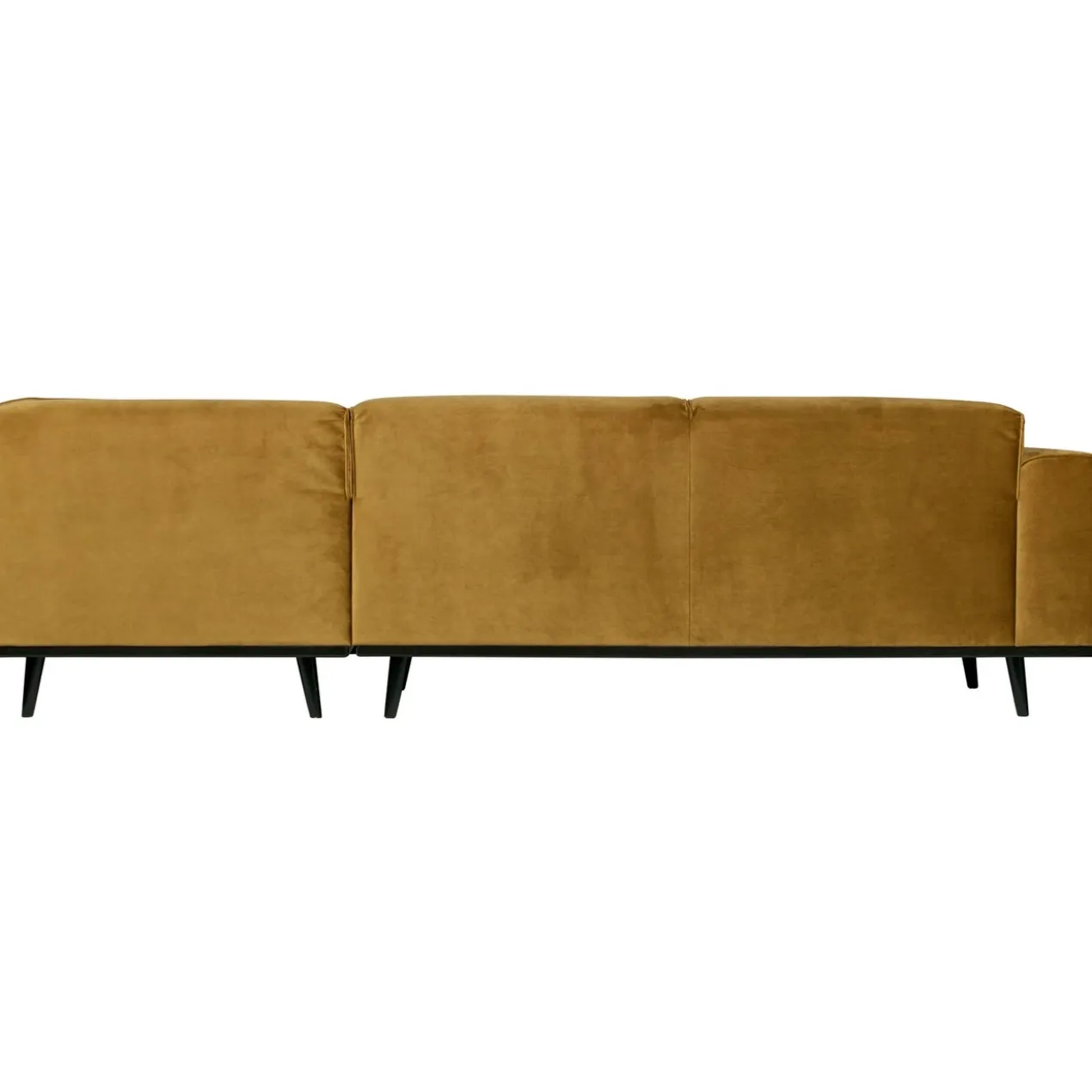 Statement hoekbank rechts velvet honinggeel