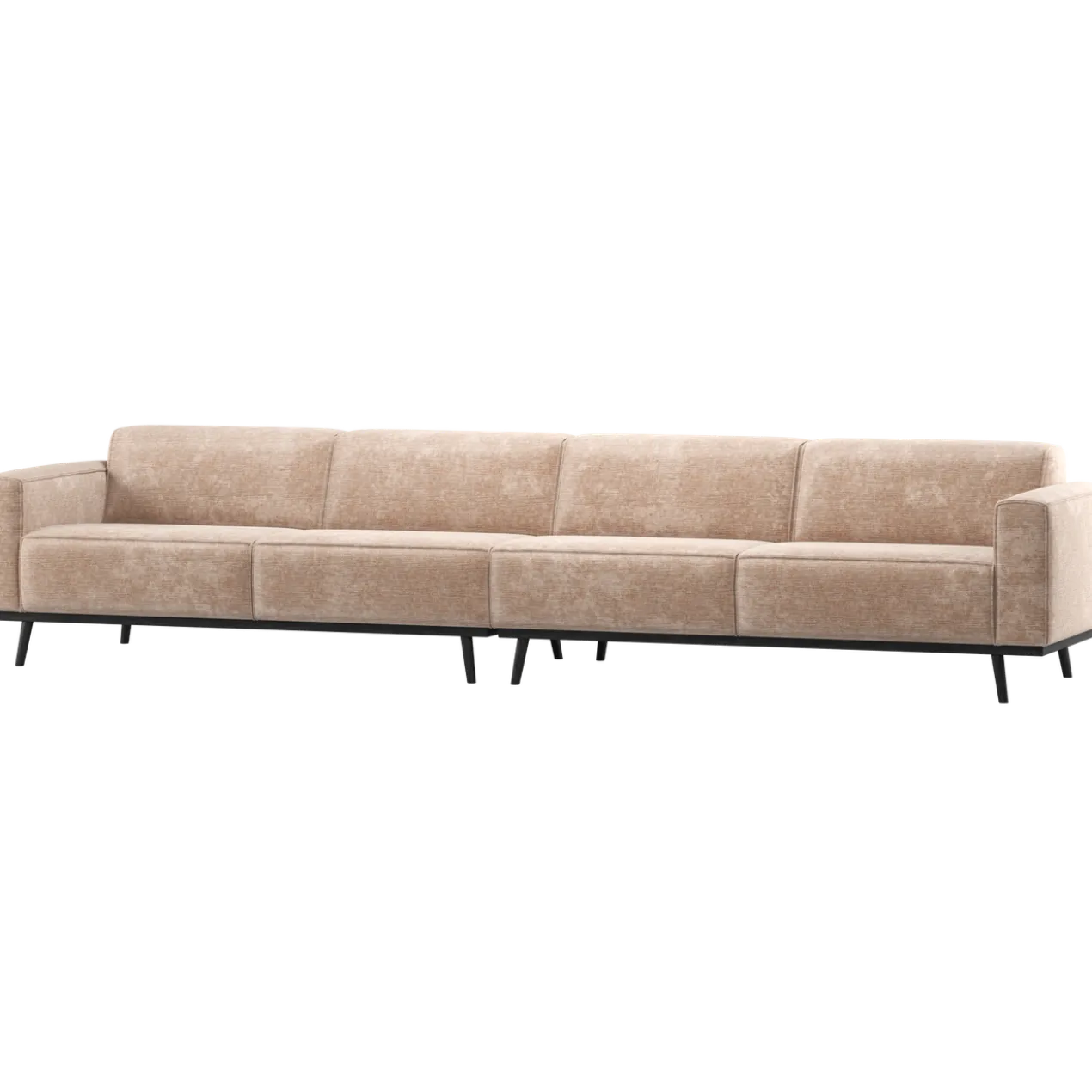 Statement xl 4-zits bank 372 cm chenille velvet naturel