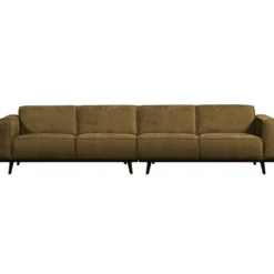 Statement xl 4-zits bank 372 cm structure velvet brass