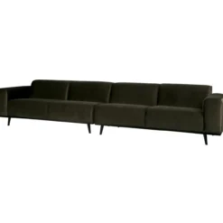 Statement xl 4-zits bank 372 cm velvet warmgroen