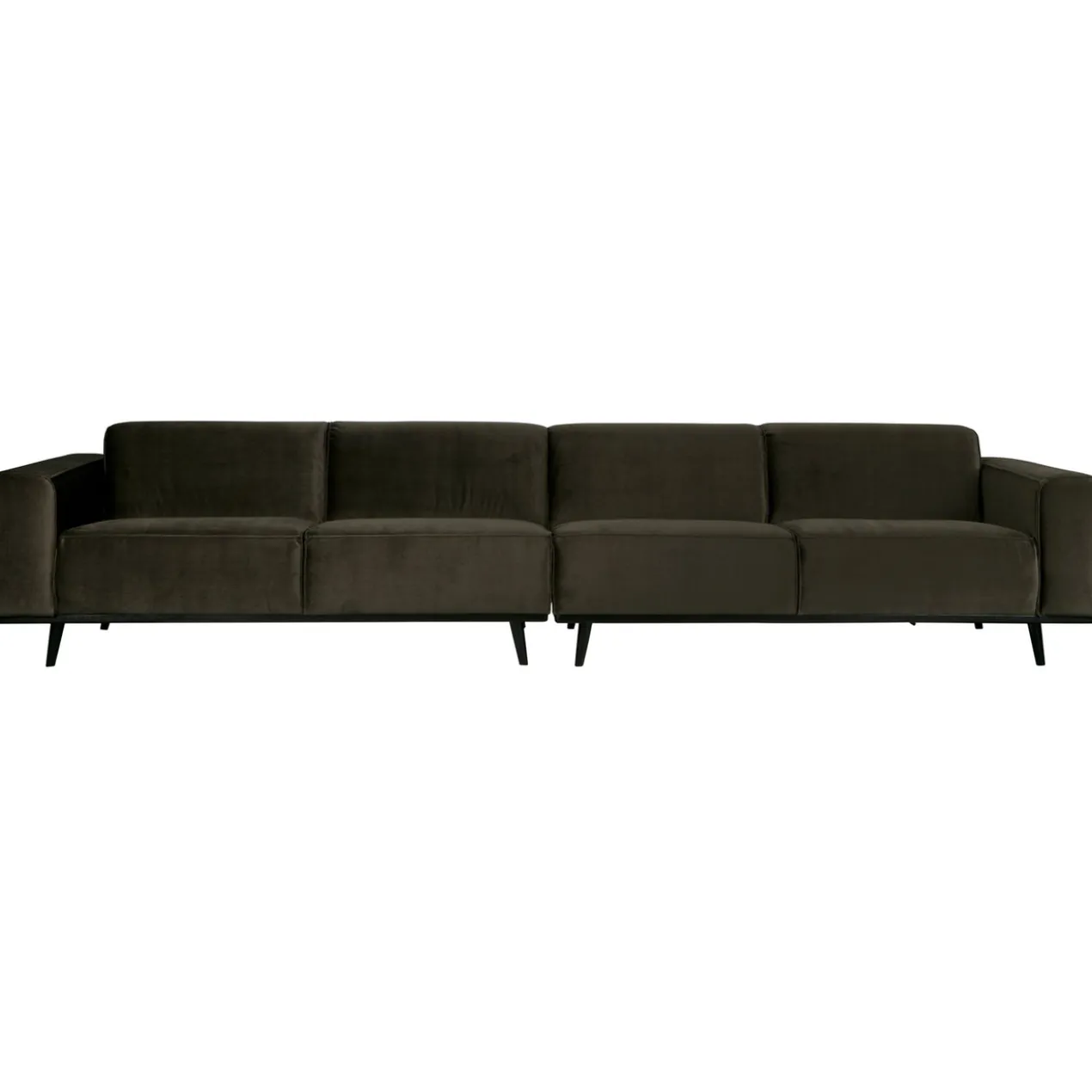 Statement xl 4-zits bank 372 cm velvet warmgroen