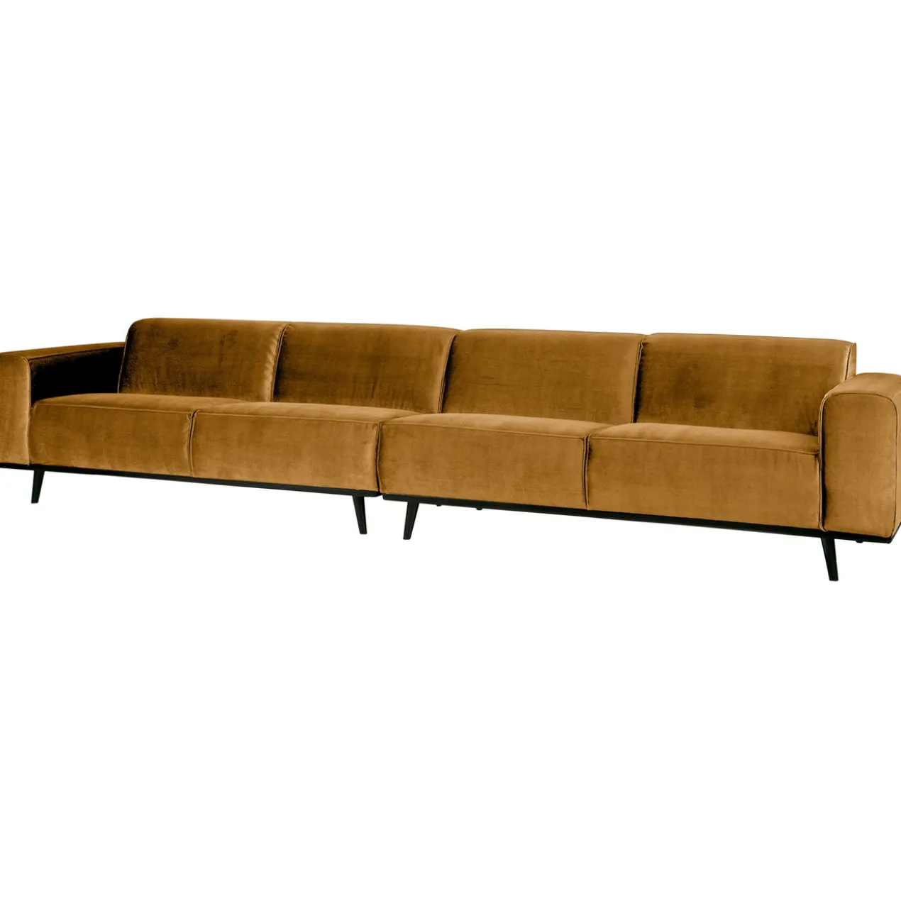 Statement xl 4-zits bank 372 cm velvet honinggeel
