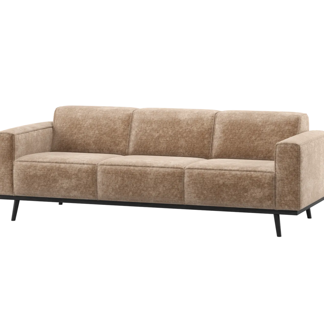 Statement 3-zits bank 230 cm chenille velvet taupe