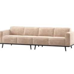 Statement 4-zits bank 280 cm chenille velvet naturel