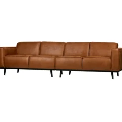 Statement 4-zits bank 280 cm ecoleer cognac