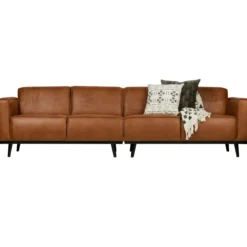 Statement 4-zits bank 280 cm ecoleer cognac