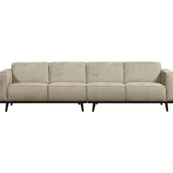 Statement 4-zits bank 280 cm structure velvet wheatfield