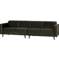 Statement 4-zits bank 280 cm velvet warmgroen