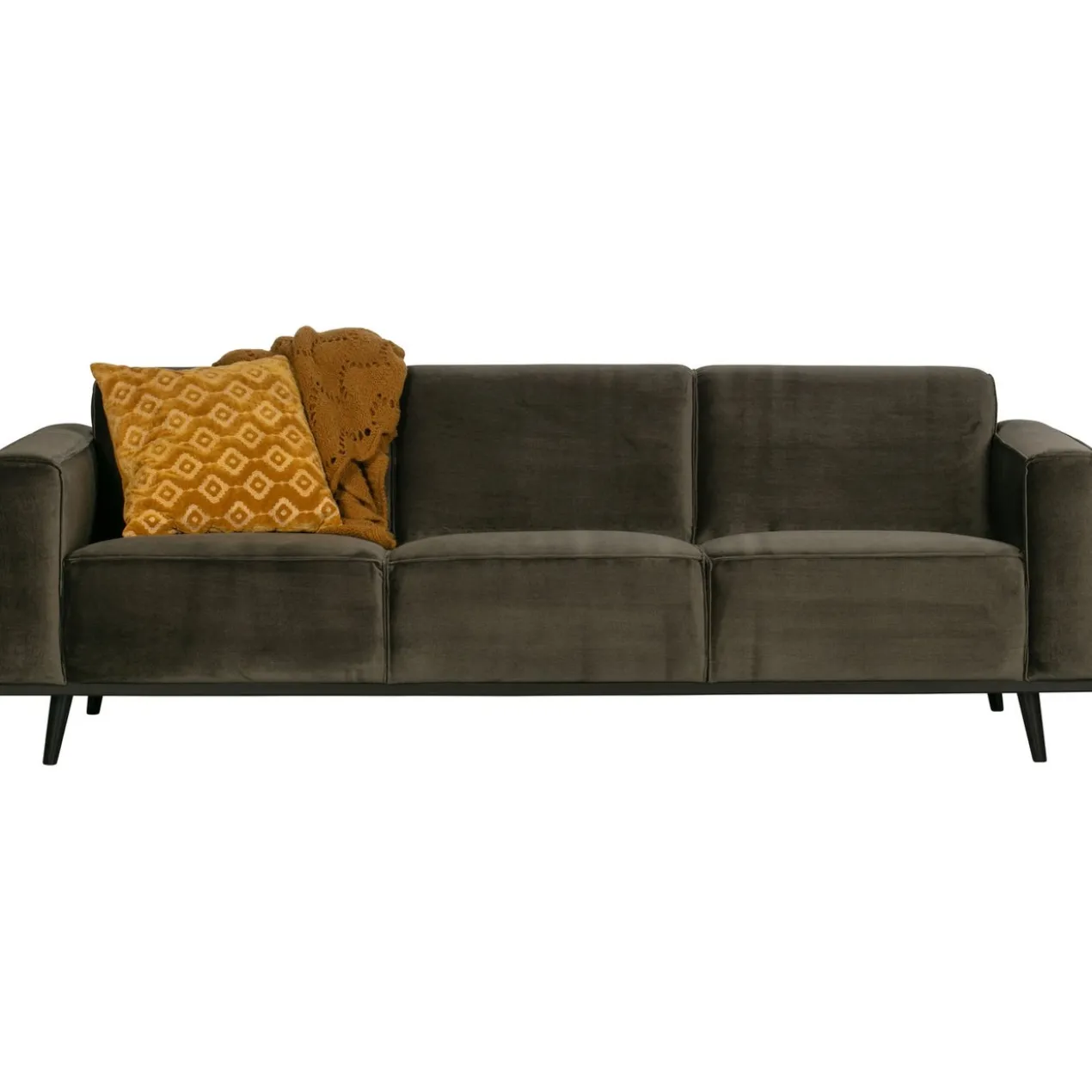 Statement 3-zits bank 230 cm velvet warmgroen