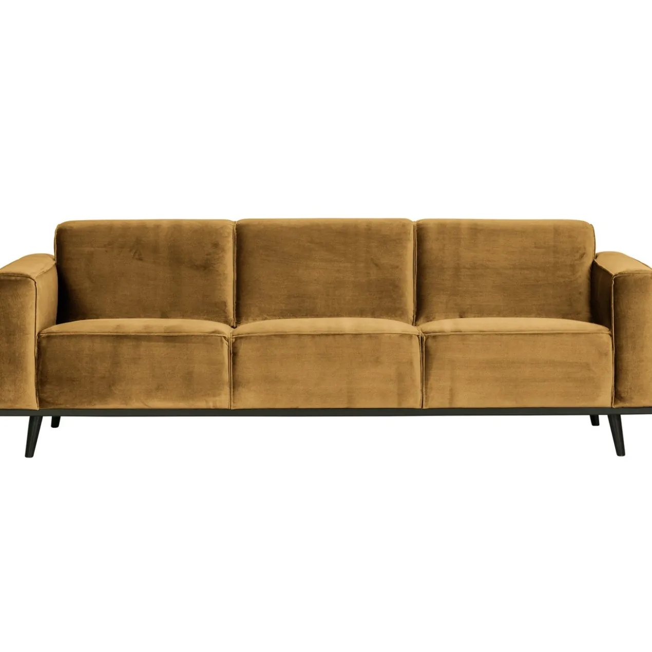 Statement 3-zits bank 230 cm velvet honinggeel