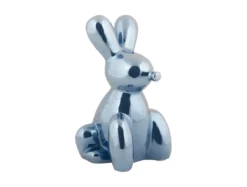 Statue Balloon Bunny large ceramic dark blue plated