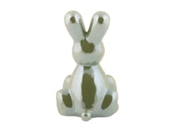 Statue Balloon Bunny large ceramic jungle green plated