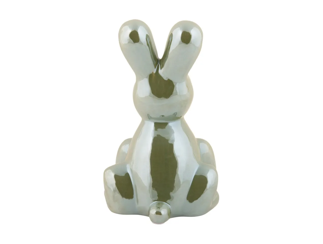 Statue Balloon Bunny large ceramic jungle green plated