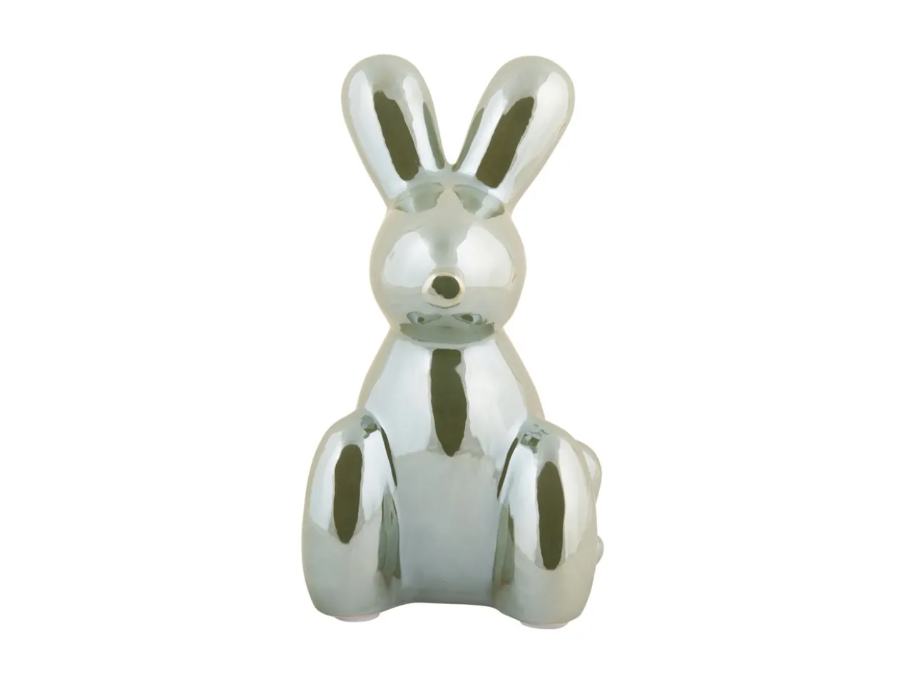 Statue Balloon Bunny large ceramic jungle green plated