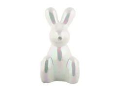 Statue Balloon Bunny large ceramic white plated