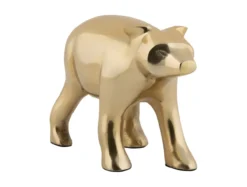 Statue Bear metal gold plated