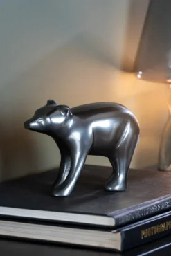 Statue Bear metal gold plated