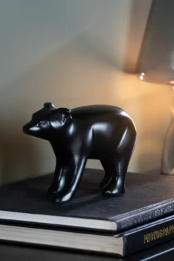 Statue Bear metal matt black