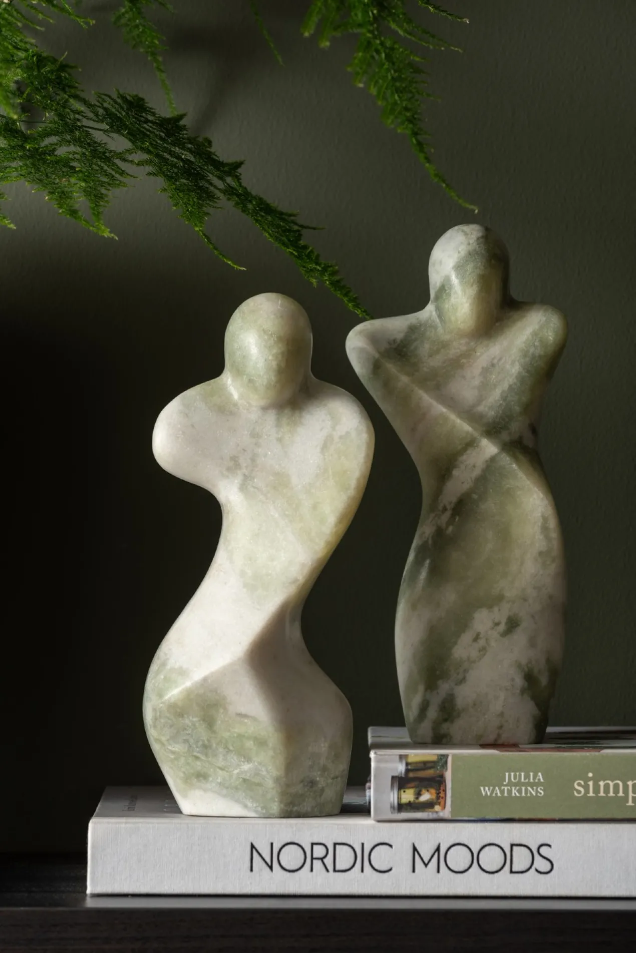 Statue Female abstract marble himalayan green