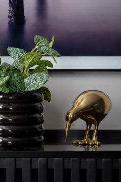 Statue Kiwi Bird metal gold plated