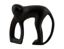 Statue Monkey metal matt black
