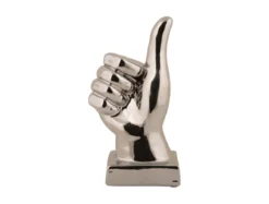 Statue Okay ceramic chrome plated