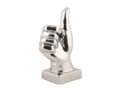 Statue Okay ceramic chrome plated