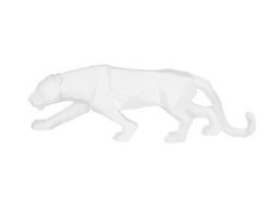 Statue Origami Panther polyresin matt white