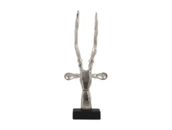 Statue Reindeer Head brushed silver