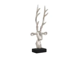 Statue Reindeer Head brushed silver