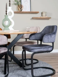 Stoel Fox vintage velvet antra