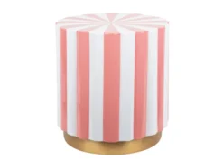 Stool Candy Swirl enamel flamingo pink & white