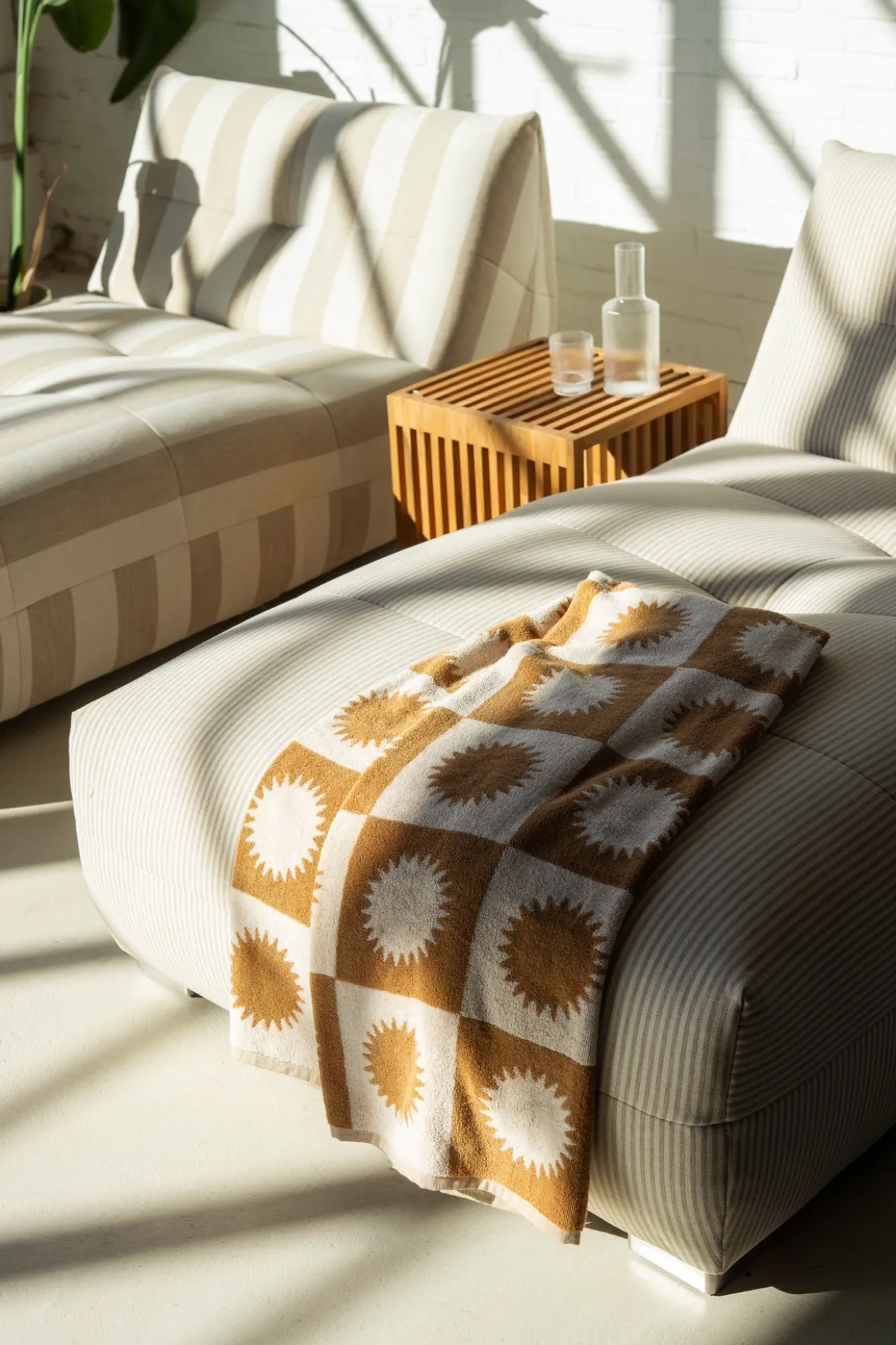 Strandlaken Noa 90x180 cm caramel/off white