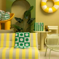 Strandlaken Noa 90x180 cm green/off white