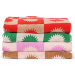 Strandlaken Noa 90x180 cm pink/off white