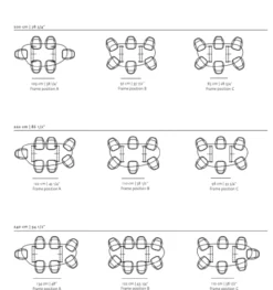 Studio HENK tafel Butterfly Blob - zwart frame, HPL Fenix nero ingo 300 x 100 | HPL Fenix Nero Ingo | Rechte Rand | Frame Zwart