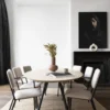 Studio HENK tafel Butterfly Ovaal - zwart frame, hardwax light 3041 200 x 120 | HWO NL 3041 | Rechte Rand | Frame Zwart