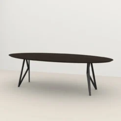 Studio HENK tafel Butterfly Ovaal - zwart frame, gerookte be