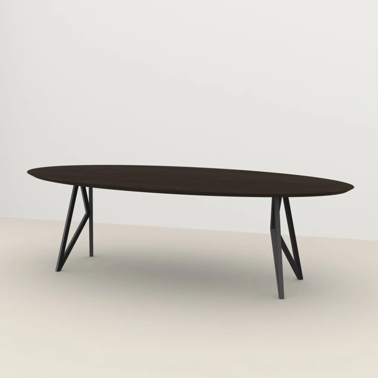 Studio HENK tafel Butterfly Ovaal - zwart frame, gerookte be