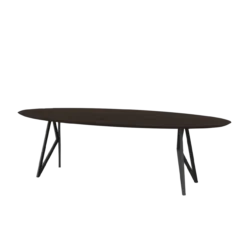Studio HENK tafel Butterfly Ovaal - zwart frame, gerookte be