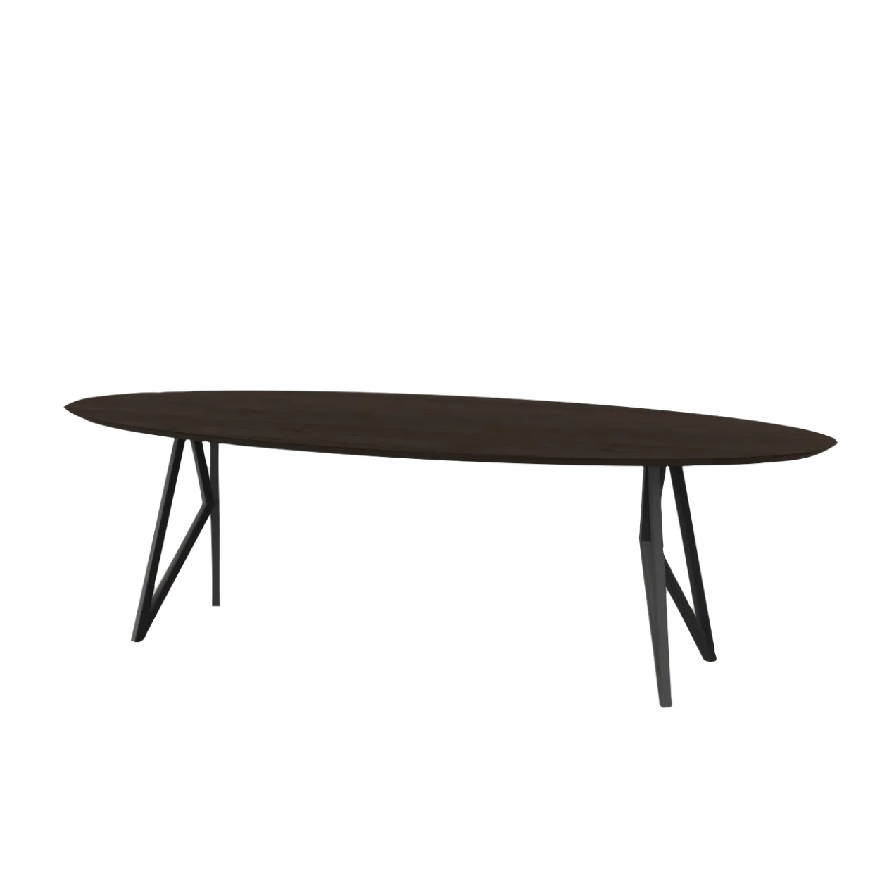 Studio HENK tafel Butterfly Ovaal - zwart frame, gerookte be