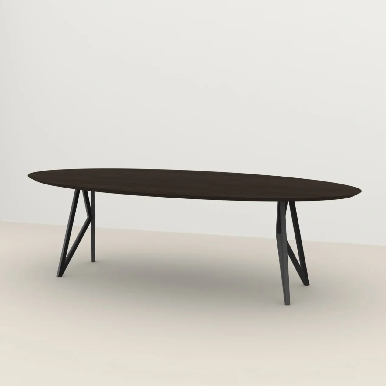 Studio HENK tafel Butterfly Ovaal - zwart frame, gerookte be