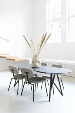 Studio HENK tafel Butterfly Ovaal - zwart frame, zwarte beit