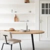 Studio HENK tafel Butterfly Plat ovaal - zwart frame, zwarte