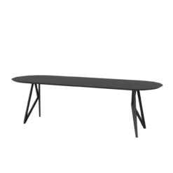 Studio HENK tafel Butterfly Plat ovaal - zwart frame, zwarte