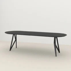 Studio HENK tafel Butterfly Plat ovaal - zwart frame, zwarte