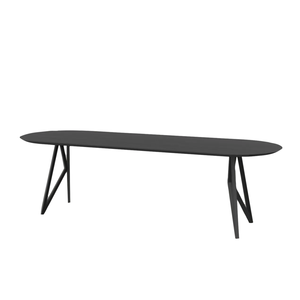 Studio HENK tafel Butterfly Plat ovaal - zwart frame, zwarte