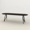 Studio HENK tafel Butterfly Plat ovaal - zwart frame, gerook