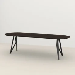 Studio HENK tafel Butterfly Plat ovaal - zwart frame, gerook