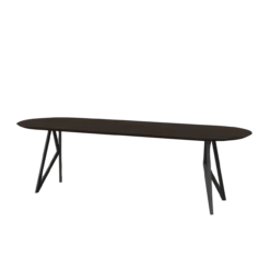 Studio HENK tafel Butterfly Plat ovaal - zwart frame, gerook